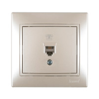 Розетка одинарная телефонная MIRA жемчужно-белый перламутр 701-3030-137