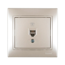 Розетка одинарная телефонная MIRA жемчужно-белый перламутр 701-3030-137