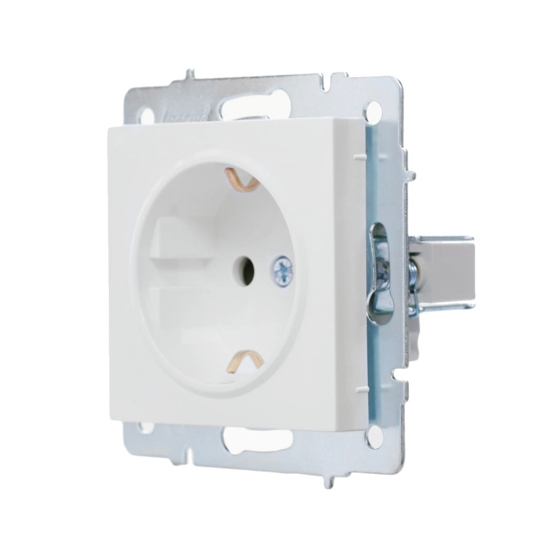 Розетка одинарная с/з LEZARD Vesna белый 742-0288-122В