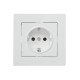 Розетка одинарная с/з LEZARD Vesna белый 742-0288-122В
