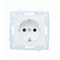 Розетка одинарная с/з LEZARD Vesna белый 742-0288-122В