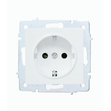 Розетка одинарная с/з LEZARD Vesna белый 742-0288-122В