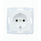 Розетка одинарная с/з LEZARD Vesna белый 742-0288-122В