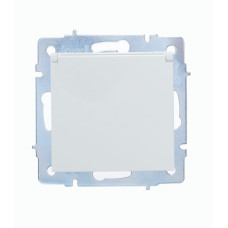 Розетка одинарная с/з с крышкой LEZARD Vesna белый 742-0288-123В