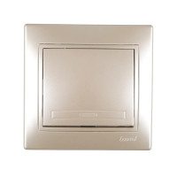 Выключатель одноклавишный MIRA жемчужно-белый перламутр со вставками 701-3030-100