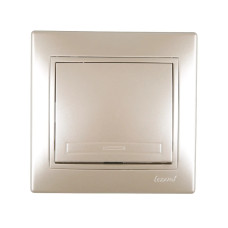 Выключатель одноклавишный MIRA жемчужно-белый перламутр со вставками 701-3030-100