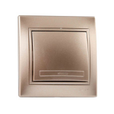 Выключатель одноклавишный MIRA светло-коричневый перламутр со вставкой 701-3131-100