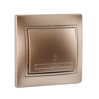 Выключатель одноклавишный проходной MIRA светло-коричневый перламутр со вставкой 701-3131-105