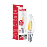 Лампа свеча LED MAXUS 1-MFM-733 C37 FM 7W 2700K E14 Clear