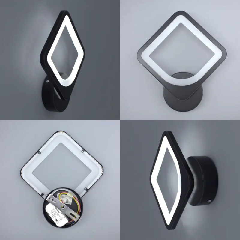 Світлодіодний світильник-бра LED керований TETRA S 22 Вт 220х250х50 мм Чорний Esllse