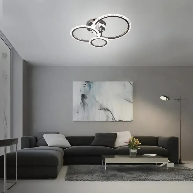 Світлодіодна LED люстра TRIO 70W 3R-SMART-510x380x107-CHROME/CLEAR-220-IP20 Esllse