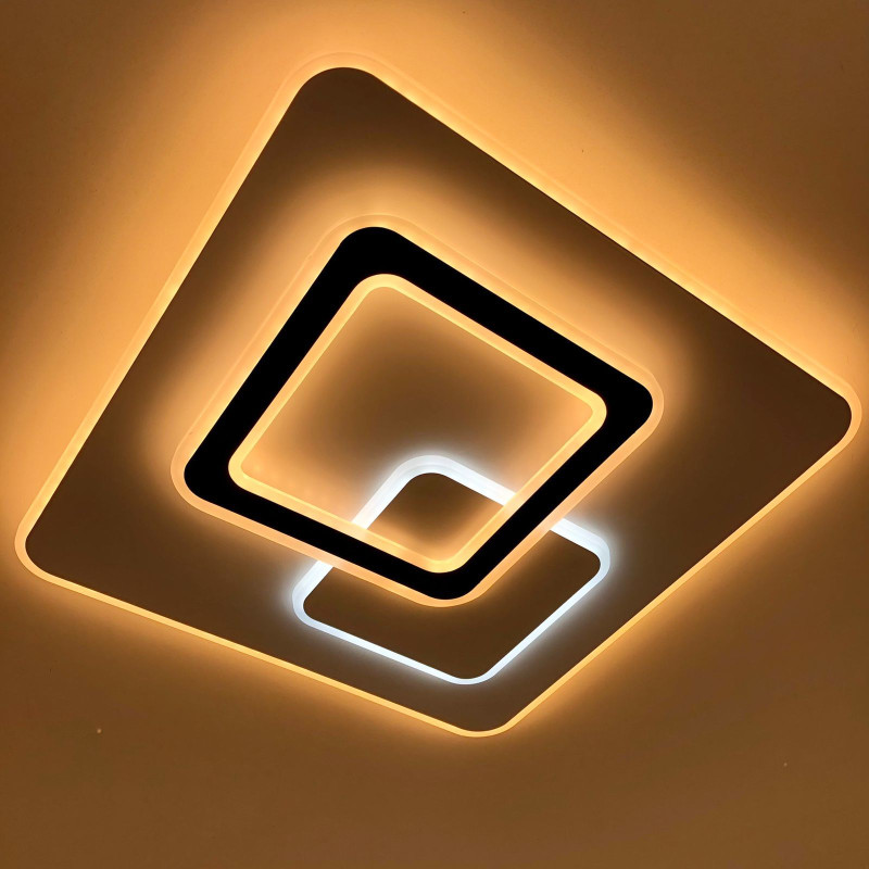 Светодиодная LED люстра UNIVERSE 85W S-ON/OFF-450x450x51-WHITE/BLACK-220-IP20 Esllse