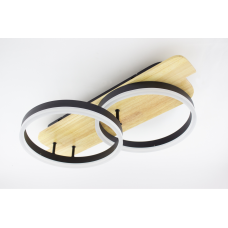 Світлодіодна LED люстра WOODY 80W-2R-APP-600x420x135-BLACK/WOOD-220-IP20 Esllse