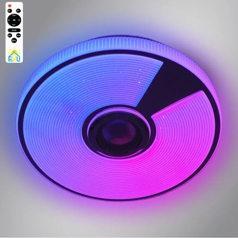 SONG RGB 80W R-SMART-480x75-WHITE/CHROME/SHINY-220-IP20 Управляемая МУЗЫКАЛЬНАЯ светодиодная люстра