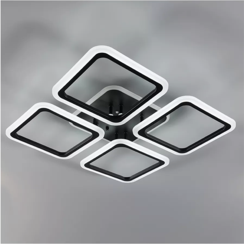 Світлодіодна LED люстра ROOM RGB 70W 4S-APP-385x385x75-BLACK-220-IP20 Esllse