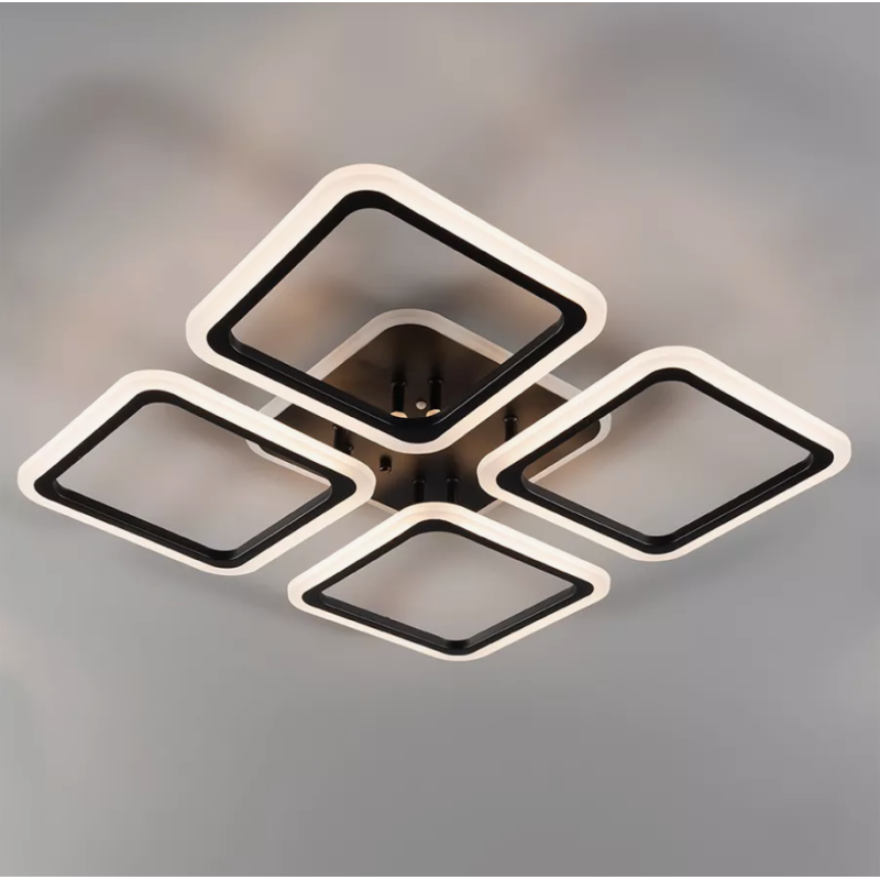 Світлодіодна LED люстра ROOM RGB 70W 4S-APP-385x385x75-BLACK-220-IP20 Esllse