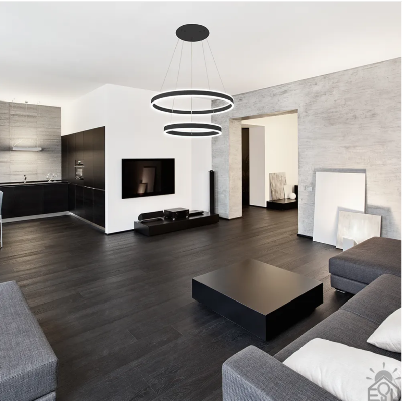 Світлодіодна LED люстра STELLA 160W 2R-APP-600x1200-BLACK-220-IP20 Esllse