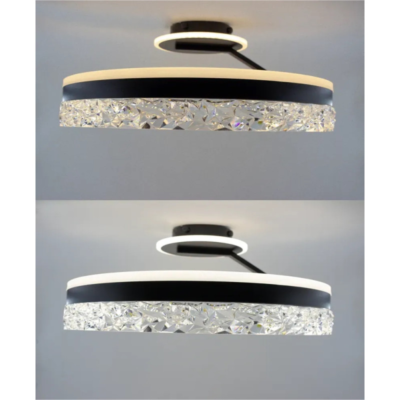 Світлодіодна LED люстра STELLA С ICE 90W 2R-APP-500x215-BLACK/WHITE-220-IP20 Esllse