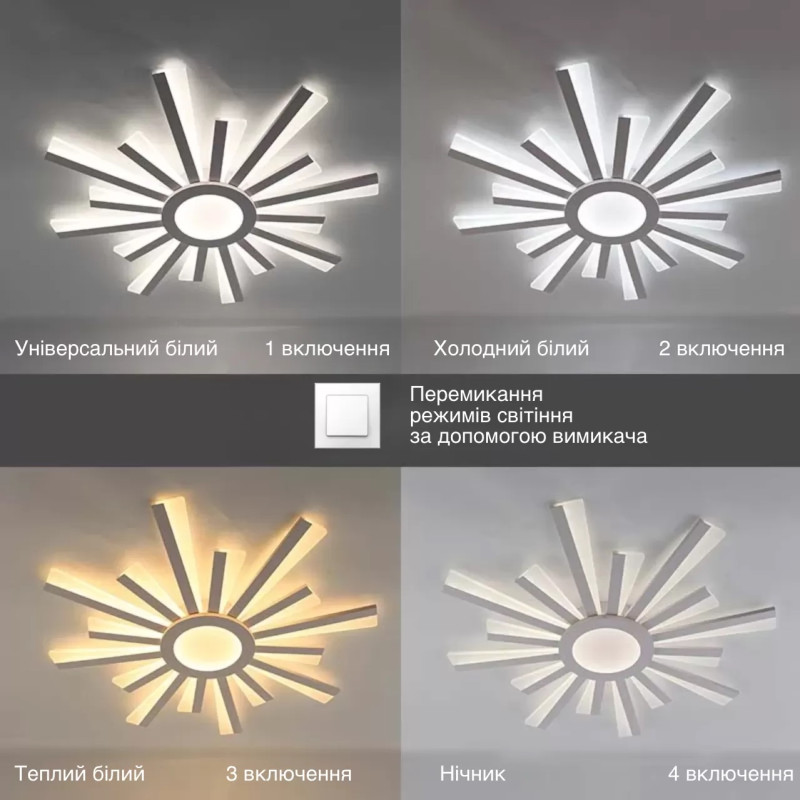 Светодиодная LED люстра TERESA-100W-R-APP-680х50-WHITE-220-IP20 Esllse
