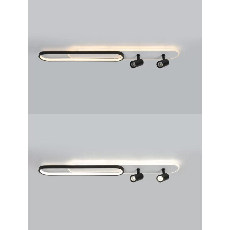 Светодиодная LED люстра EDINBURGH-70+4W-2LR-APP-1000x160-WHITE/BLACK-220-IP20 Esllse