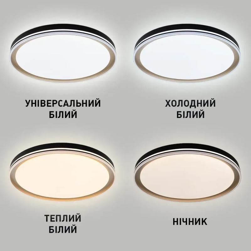 Светодиодная LED люстра GABO R 90 Вт 510x85 мм Черно-золотая Esllse