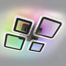 Світлодіодна LED люстра OVAL ICE RGB 75W 5S-APP-725x500x93-BLACK/CLEAR-220-IP20 Esllse