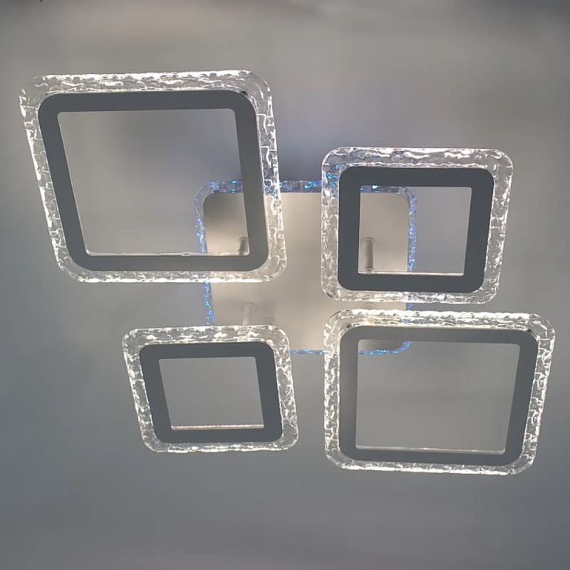 Світлодіодна LED люстра OVAL ICE RGB 75W 5S-APP-725x500x93-WHITE/CLEAR-220-IP20 Esllse