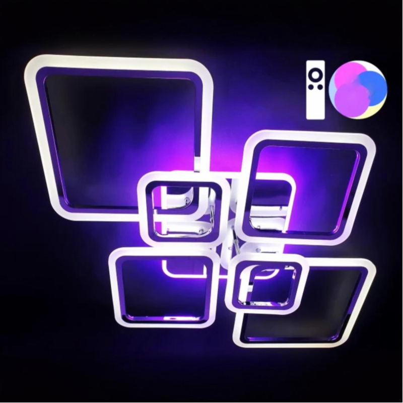 Светодиодная LED люстра OVAL RGB 120W 7S-SMART-960x750x110-CHROME-220-IP20 Esllse