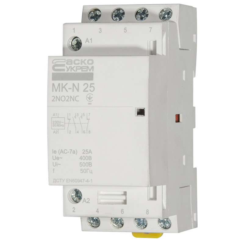Модульный контактор MK-N 4P 25A 2NO2NC АСКО (A0040030030)