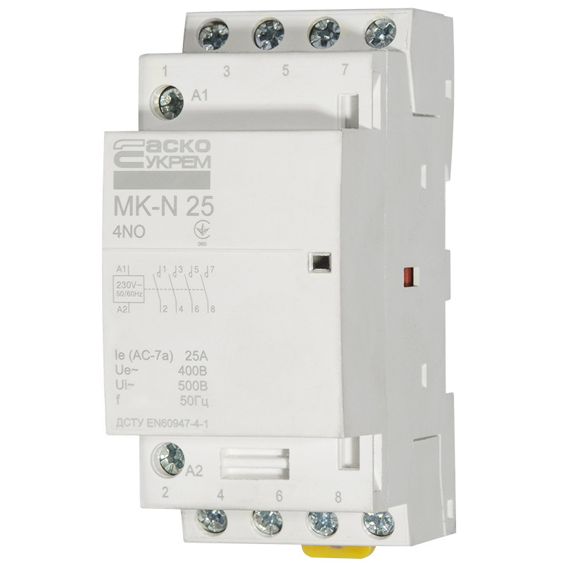 Модульний контактор MK-N 4P 25A 4NO АСКО (A0040030027)