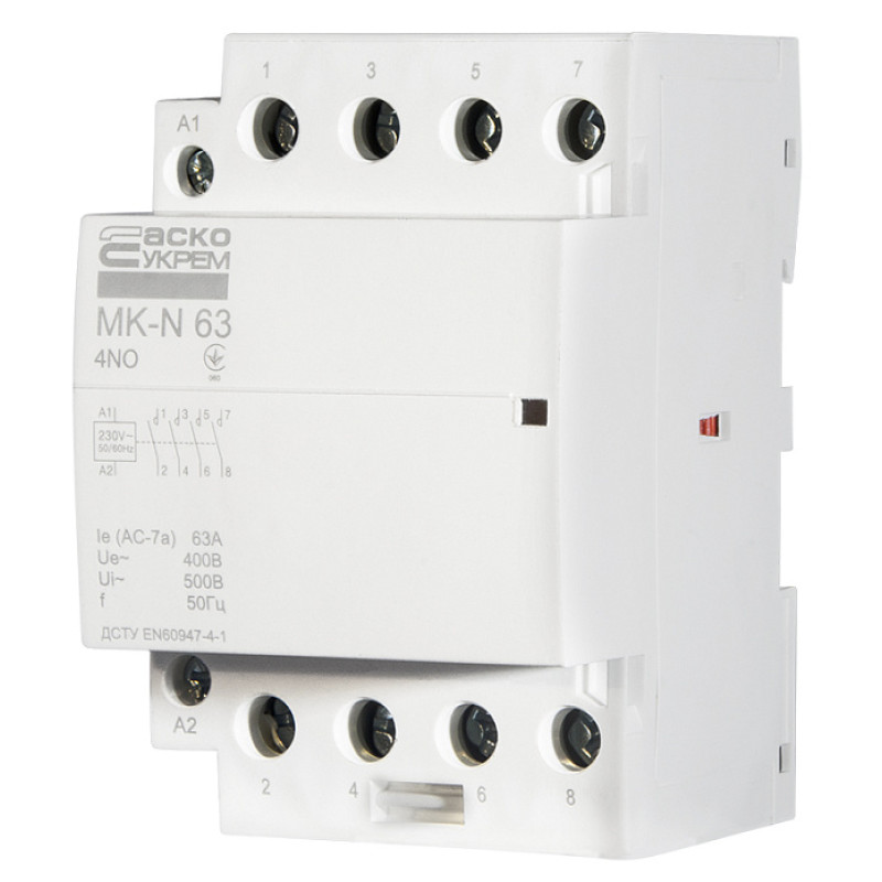 Модульный контактор MK-N 4P 63A 4NO АСКО (A0040030034)