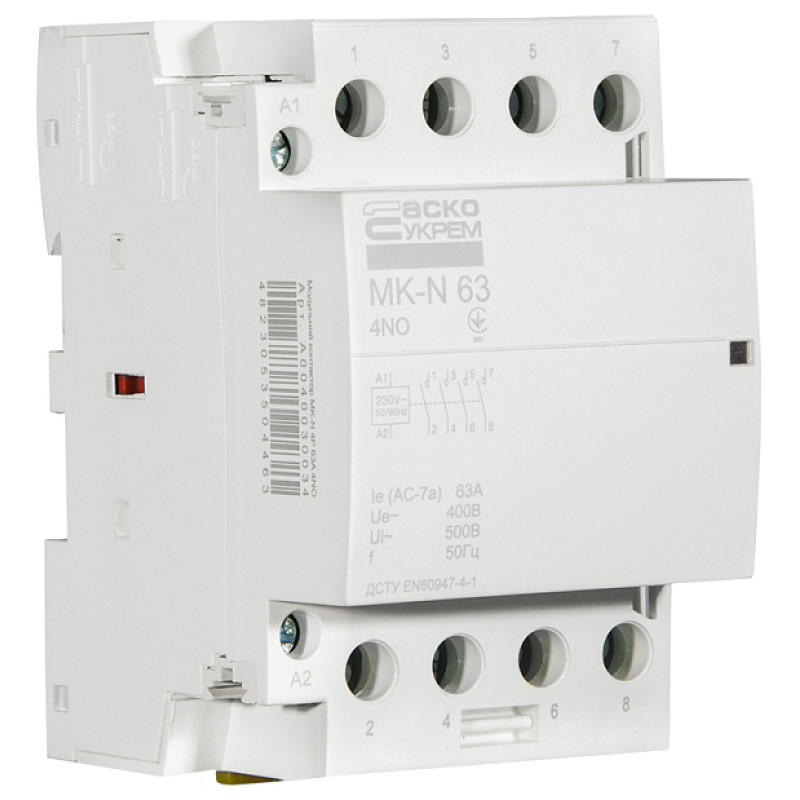 Модульный контактор MK-N 4P 63A 4NO АСКО (A0040030034)