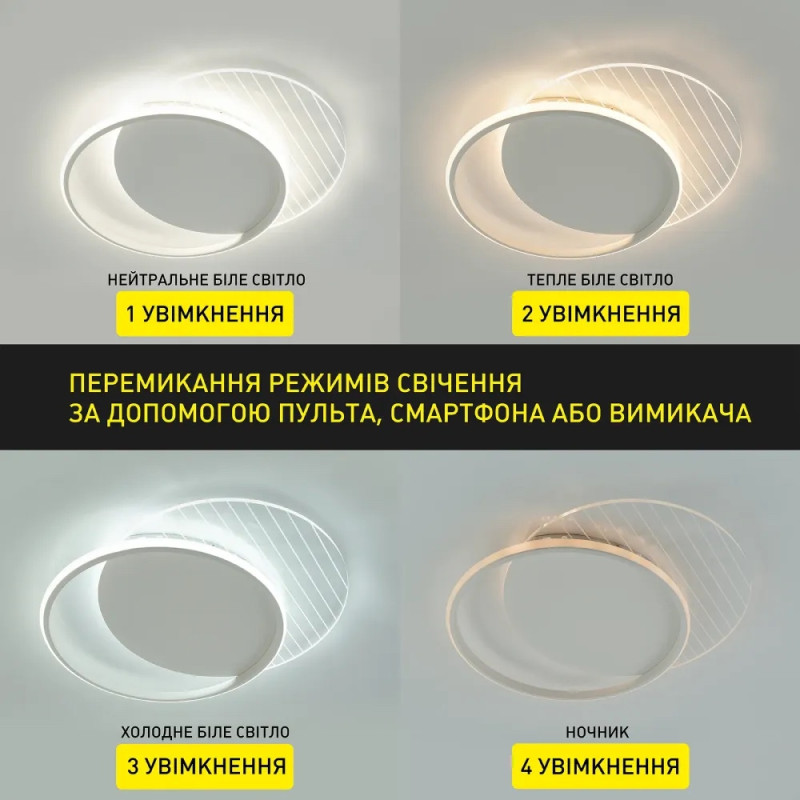 Світлодіодна LED люстра AMATO-60W-2R-APP-400x520x52-WHITE/CLEAR-220-IP20 Esllse