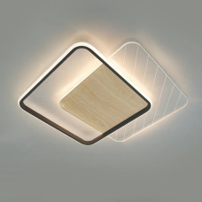 Світлодіодна LED люстра AMATO-60W-2S-APP-505x505x52-BLACK/WOOD/CLEAR-220-IP20 Esllse