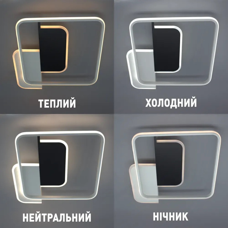 Світлодіодна LED люстра CODE 70W 3S-500x490x55-WHITE/BLACK-220-IP20 Esllse