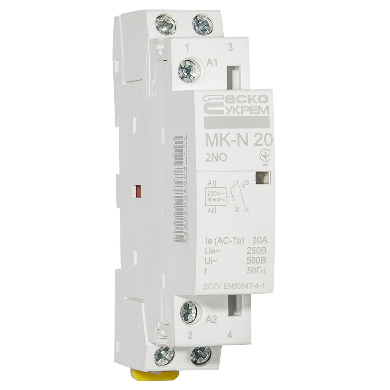 Модульный контактор MK-N 2P 20A 2NO АСКО (A0040030024)