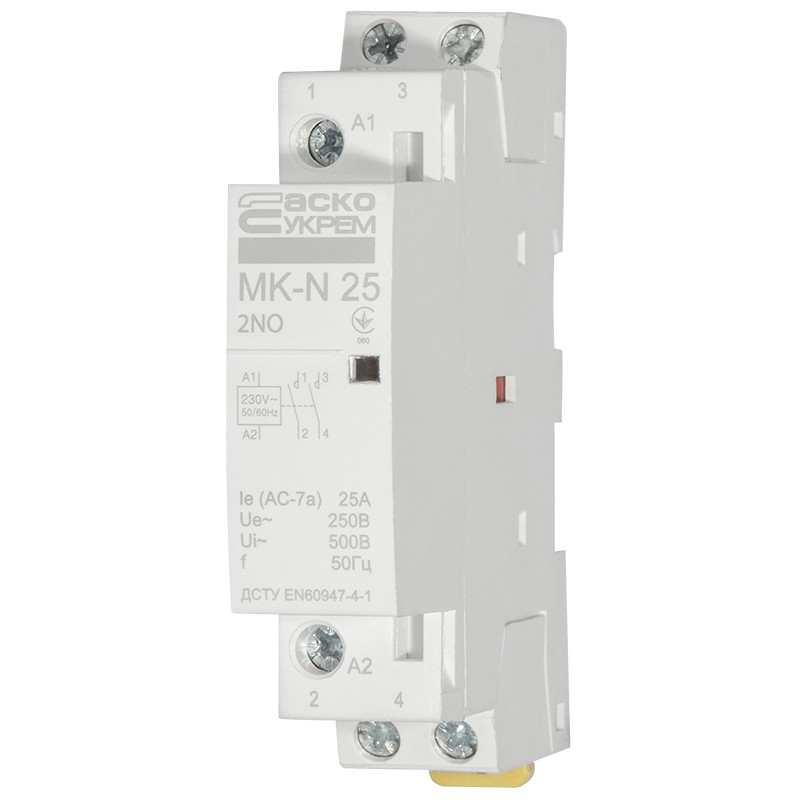 Модульный контактор MK-N 2P 25A 2NO АСКО (A0040030025)