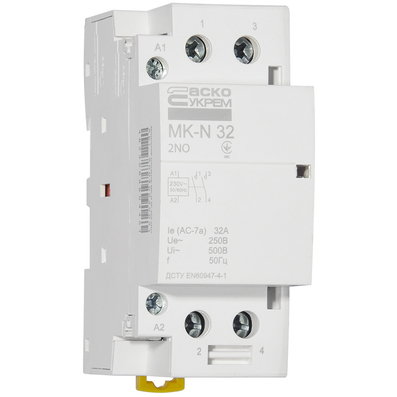 Модульний контактор MK-N 2P 32A 2NO АСКО (A0040030031)