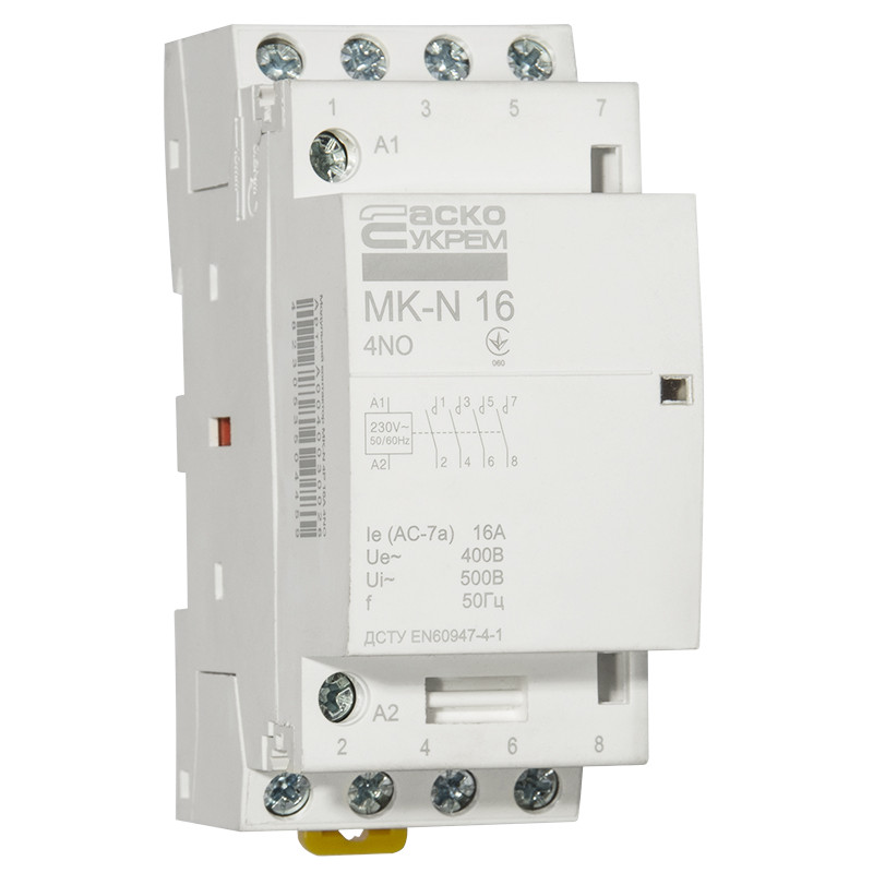 Модульный контактор MK-N 4P 16A 4NO АСКО (A0040030026)