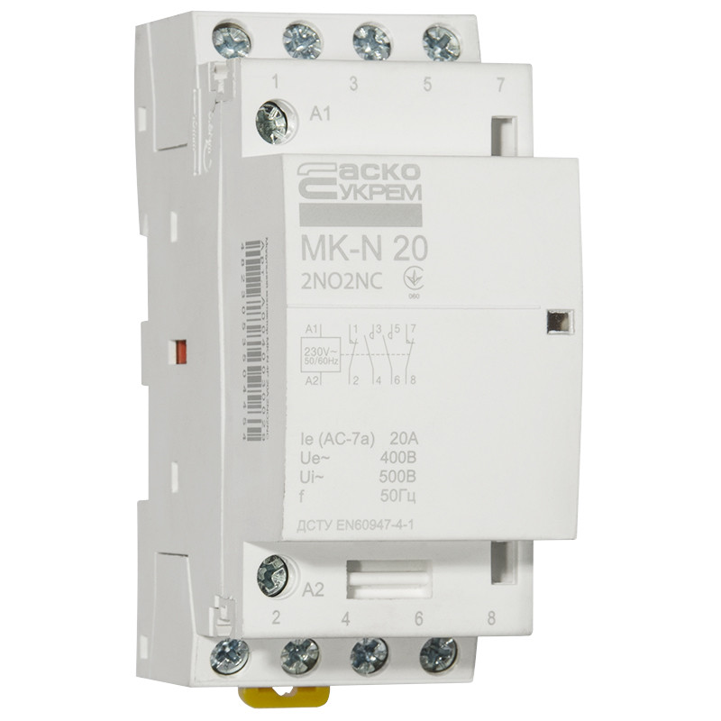 Модульный контактор MK-N 4P 20A 2NO2NC АСКО (A0040030029)