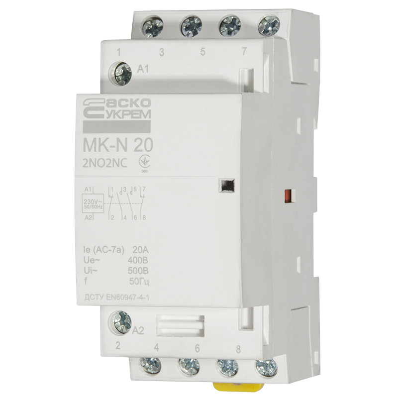 Модульный контактор MK-N 4P 20A 2NO2NC АСКО (A0040030029)
