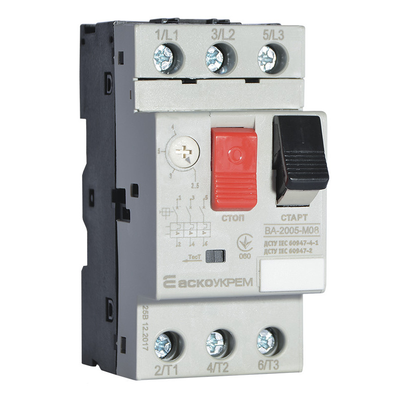 Автоматичний вимикач захисту двигуна ВА-2005 М08 (2,5-4,0А) Аско-Укрем A0010050003
