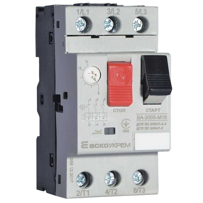 Автоматичний вимикач захисту двигуна ВА-2005 М16 (9,0-14,0А) АСКО-УКРЕМ A0010050007