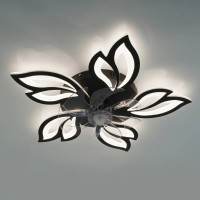 Керована світлодіодна люстра з вентилятором FAN ASTRA 85W+18W 5F APP-680×120-BLACK/CLEAR-220-IP20