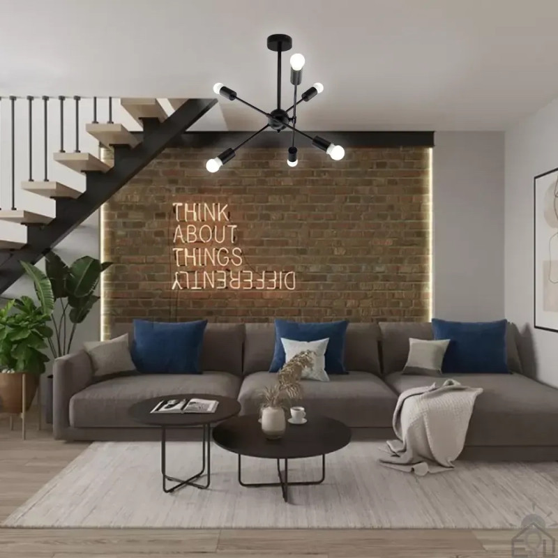 Люстра YORK 6xE27 R 510x380 BLACK 220-IP20 Esllse