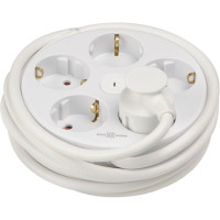 Удлинитель круглый 5 гн. 3 м с ж/к белый серии Ornat АСКО (ECO019001013)