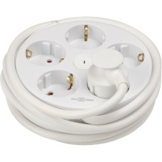 Удлинитель круглый 5 гн. 3 м с ж/к белый серии Ornat АСКО (ECO019001013)