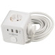 Удлинитель "куб" 3 гн. 3 м с з/к, 2 гн. USB+1 гн.Type C, белый серии Ornat АСКО (ECO019001015)
