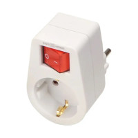 Розетка 16А 2P+PE с заземлением и выключателем АБС-пластик Ornat АСКО (ECO019001026)