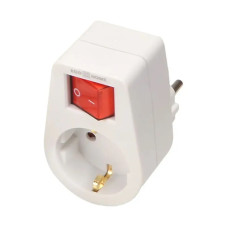 Розетка 16А 2P+PE с заземлением и выключателем АБС-пластик Ornat АСКО (ECO019001026)